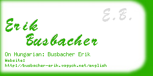 erik busbacher business card